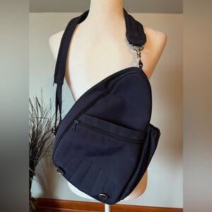 Sleek NavyCrossbody Sling Bag with Adjustable Backpack Strap medium size